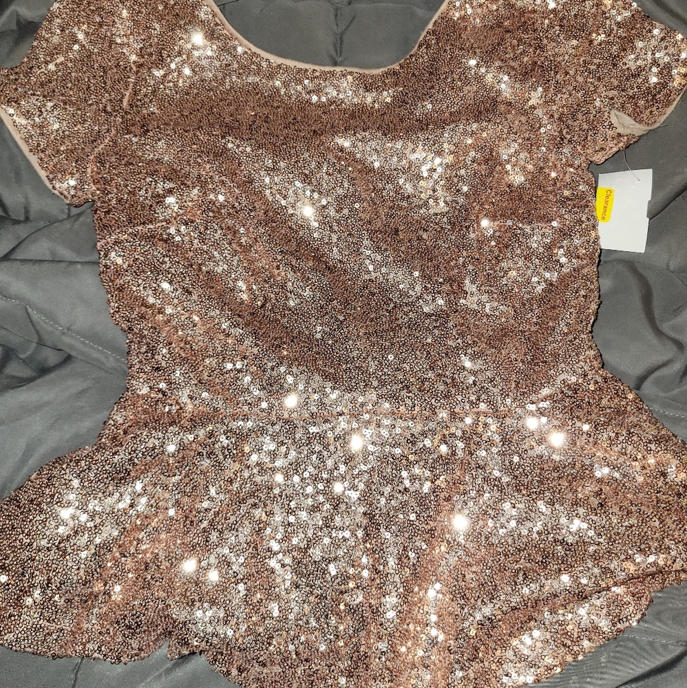 Sequin Peplum Blouse